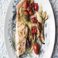Broiled Striped Bass With Tomatoes and Fennel image