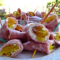 Salami, Cream Cheese, and Pepperoncini Roll-Ups image