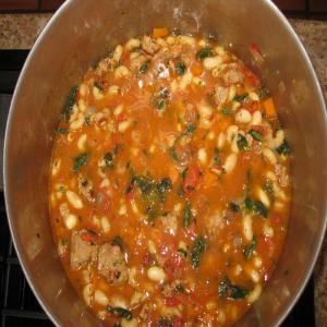 Italian Sausage Bean and Spinach Soup image