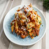 Fresh Pasta with 20 Minute Sausage and Beef Bolognese Sauce image