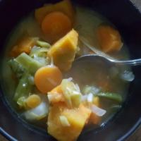 Vegan Japanese Winter Squash and Leek Soup image
