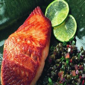 Seared Salmon Fillets with Puy Lentil Salsa_image