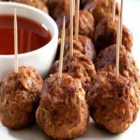 Party Sausage Cheese Balls w / bbq dipping sauce_image