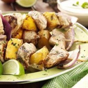 Grilled Chicken Skewers with Mango and Pineapple image