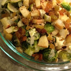 Roasted Brussels Sprouts with Apples, Golden Raisins, and Walnuts_image