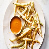 Tempura-Fried Green Beans With Mustard Dipping Sauce image