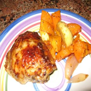 Chicken Thighs With Roasted Sweet Potatoes & Parsnips_image