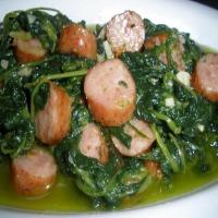 Sauted Spinach with Sausage and Garlic image