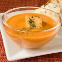 Roasted Red Pepper Soup with Scallops image