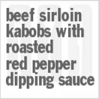 Beef Sirloin Kabobs With Roasted Red Pepper Dipping Sauce_image