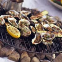 Grilled Oysters With Bacon, Dijon & Green Onion Butter_image