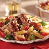 Grilled Italian Sausage and Peppers over Penne Pasta_image
