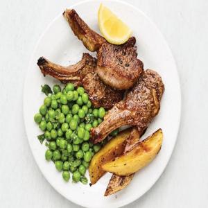 Lamb Chops with Lemon Potatoes and Minty Peas image