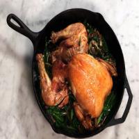 Splayed Roast Chicken With Caramelized Ramps image