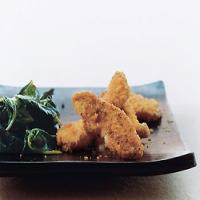 Cheddar Chicken Tenders with Wilted Spinach image