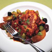 Roasted Chili-Citrus Chicken Thighs with Mixed Olives and Potatoes_image