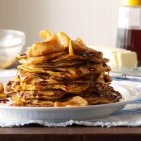 Pumpkin Pancakes with Cinnamon-Apple Topping_image