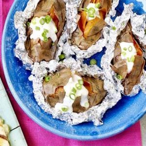 Barbecue baked sweet potatoes_image