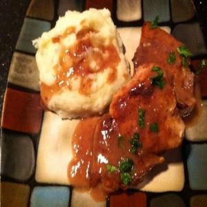 pork chops with berry sherry gravy image