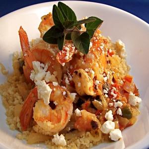 Shrimp With Feta over Couscous_image