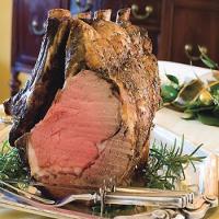 Rosemary-and-Pepper Standing Rib Roast with Two-Mushroom Pan Sauce image