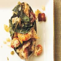 Bread Stuffing with Crawfish, Bacon, and Collard Greens image