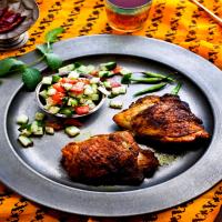 Spicy Grilled Chicken With Tomato-Cucumber Relish image