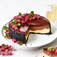 Ghirardelli Layered Chocolate Cheesecake With Ganache Glaze image
