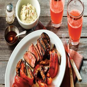 Mesquite Maple Steaks & Vegetables With Watermelon Coolers image