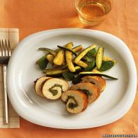 Rolled Chicken Breasts with Almond-Mint Pesto and Zucchini_image