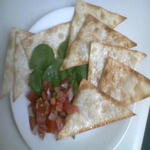 Low-Fat (Wonton Egg Roll Gyoza) Chips With Salsa image