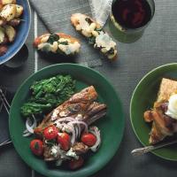 Lamb Chops with Red Onion, Grape Tomatoes, and Feta image