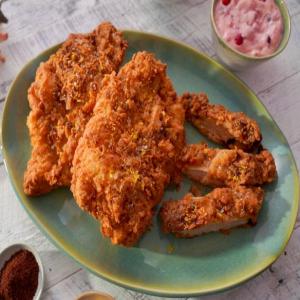 Fried Turkey Breasts with Cranberry Mayo image