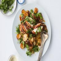 Chile-Butter Chicken With Vinegared Potatoes_image