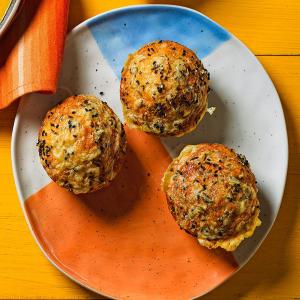 Cheese, cumin & onion seed cornbread muffins image