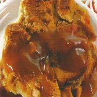 Cranberry Bread Pudding With Caramel Sauce_image