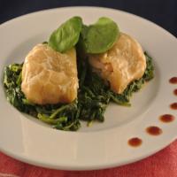 A1 Chicken Thighs En Croute on a Bed of Dijon Cooked Spinach #A1 image