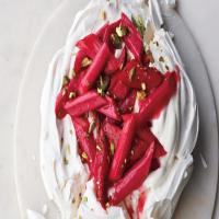Pavlova with Rhubarb and Pistachios image