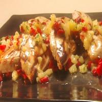 Yogurt Grilled Chicken Breast with Pineapple Roasted Red Pepper Salsa image