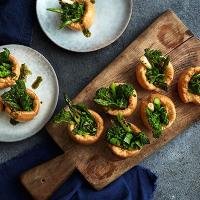 Yorkshire puddings filled with charred greens & mint sauce_image