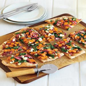 Butternut Squash, Spinach and Goat Cheese Pizza Recipe | Epicurious.com_image