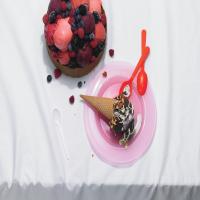 Lime Ice Cream Torte Topped with Berry Sorbets_image
