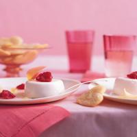 Rose Water Panna Cotta with Raspberries and Lychees image
