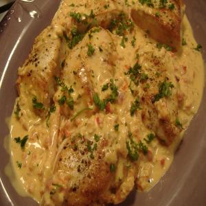 Grilled Chicken Breast with Creamy Red Pepper Sauce image