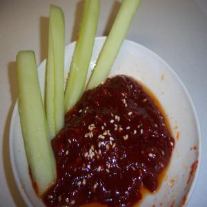 Simple Spicy Korean Hot Red Pepper Paste Dip for Cucumbers image