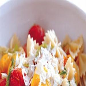 Farfalle with Wilted Frisée and Burst Tomatoes image