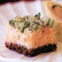 Salmon and Cucumber Pumpernickel Squares image