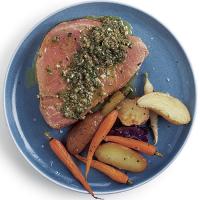 Olive Oil Poached Tuna with Caper and Olive Vinaigrette_image