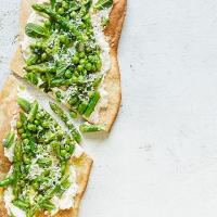 Asparagus, pea & ricotta flatbreads image