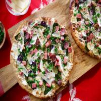 Ham, Spinach and Potato Pizza image